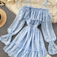 Lovely tulle long sleeve dress A line fashion dress  481