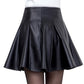 Leather skirt A line short skirt leather skirt  3465