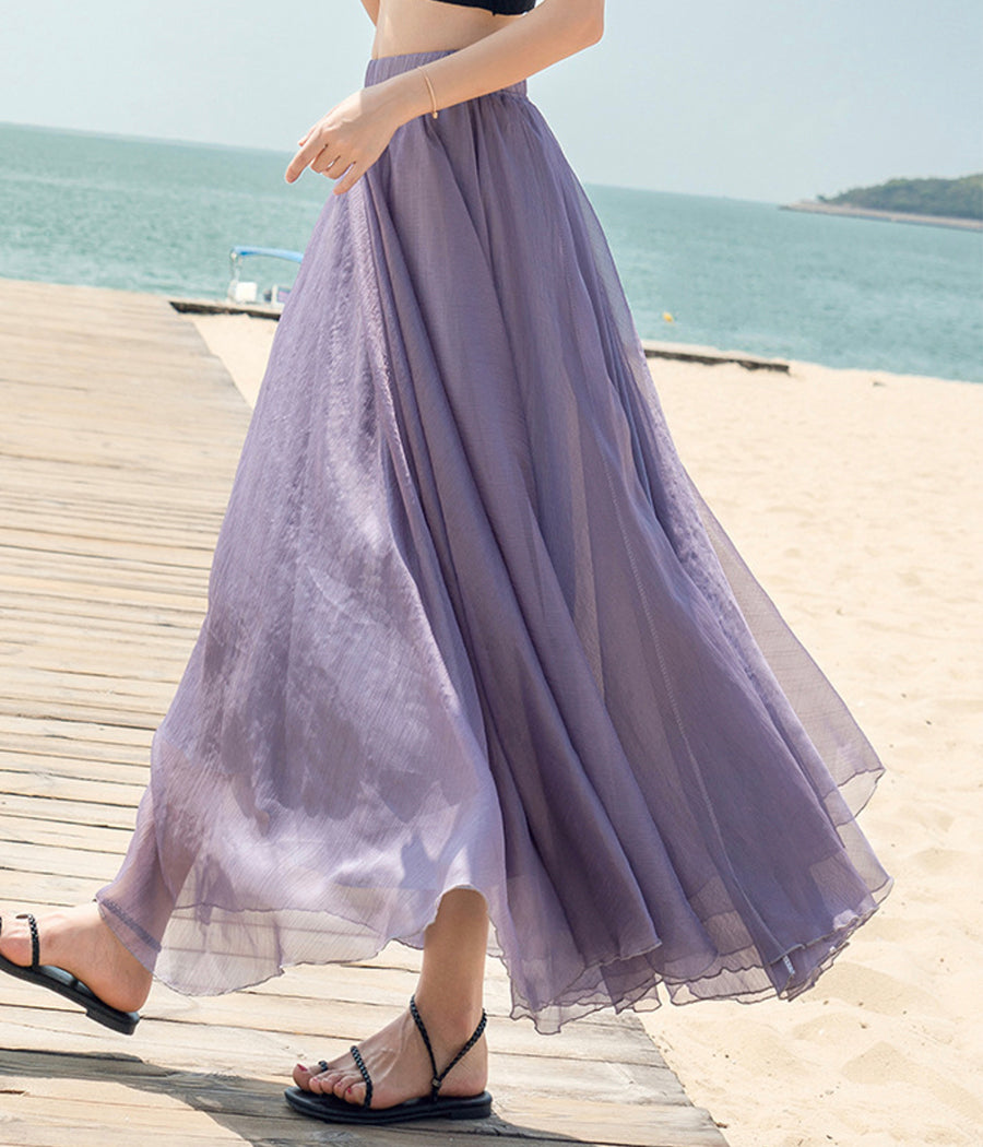 Stylish A line chiffon skirt women's skirt  3509