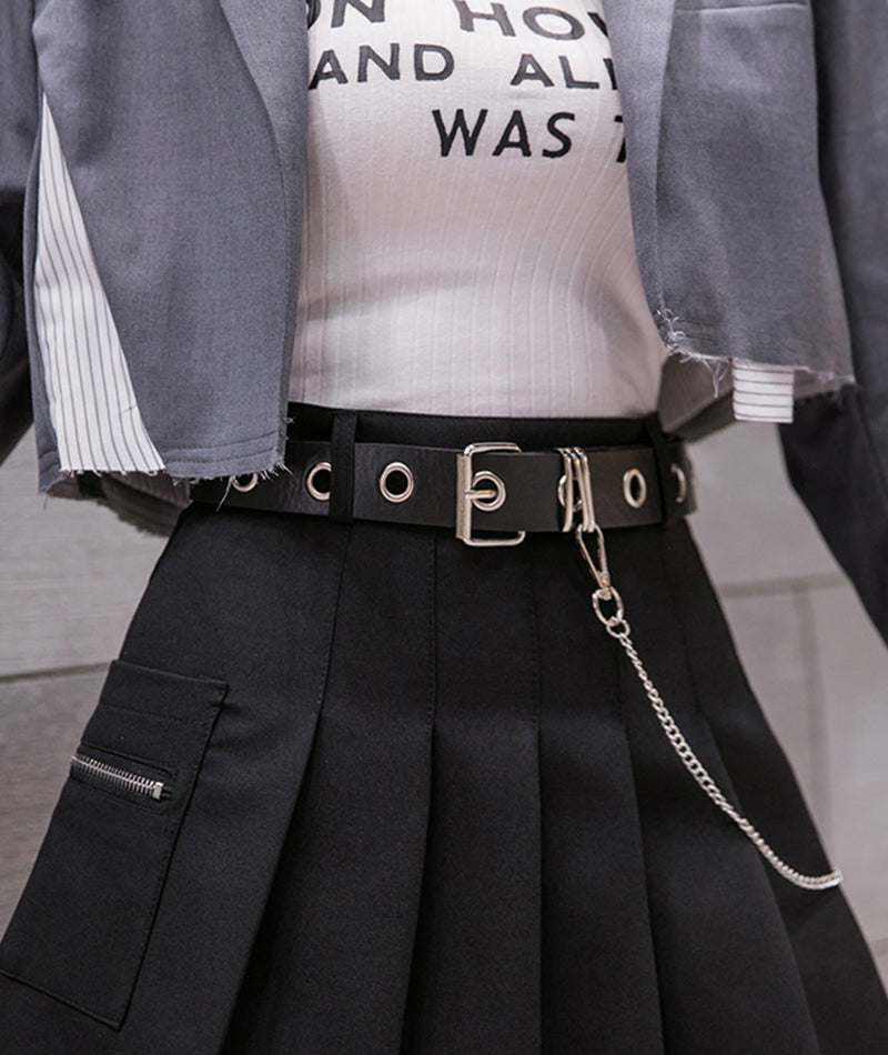Stylish A line short skirt pleated skirt  3469