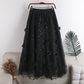 Cute A line tulle applique skirt  3451