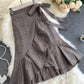 A line irregular plaid skirt  3474