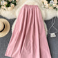 Pink A line skirt cute skirt  3459