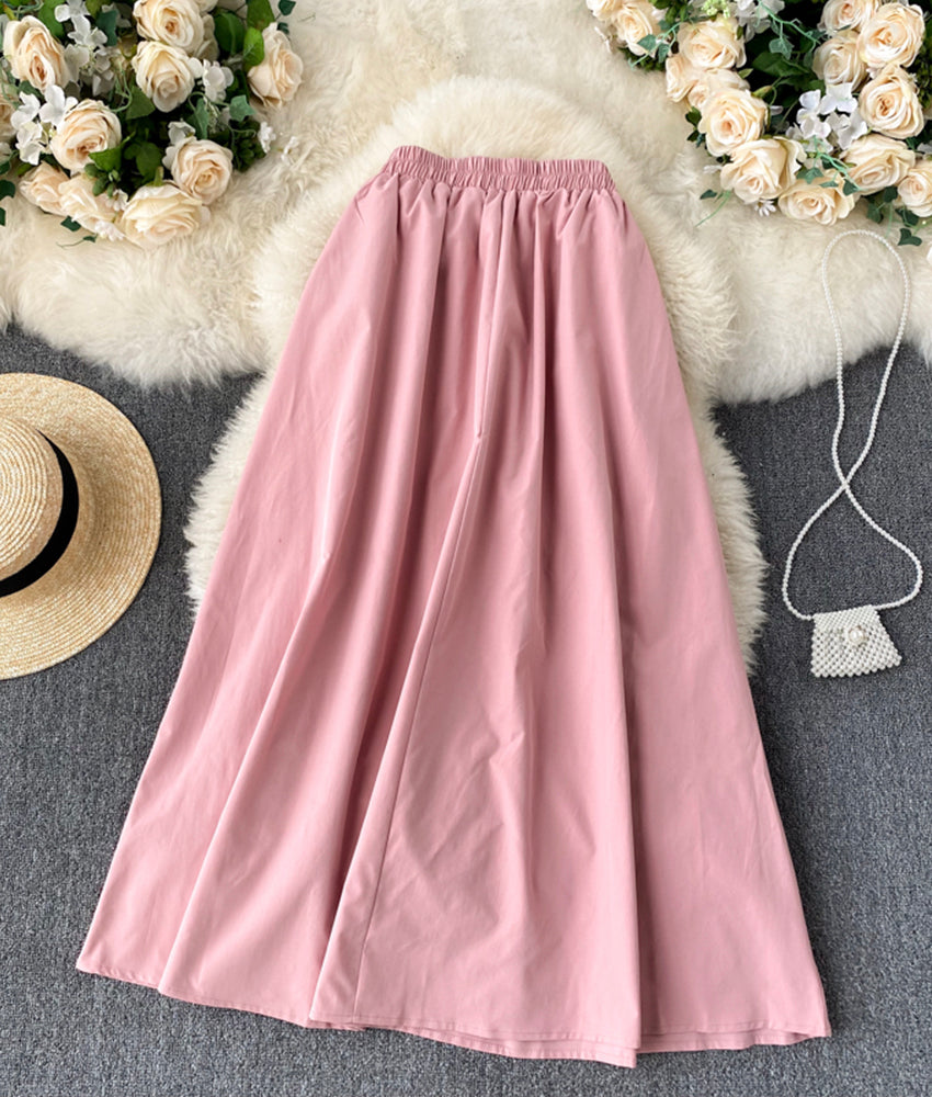 Pink A line skirt cute skirt  3459