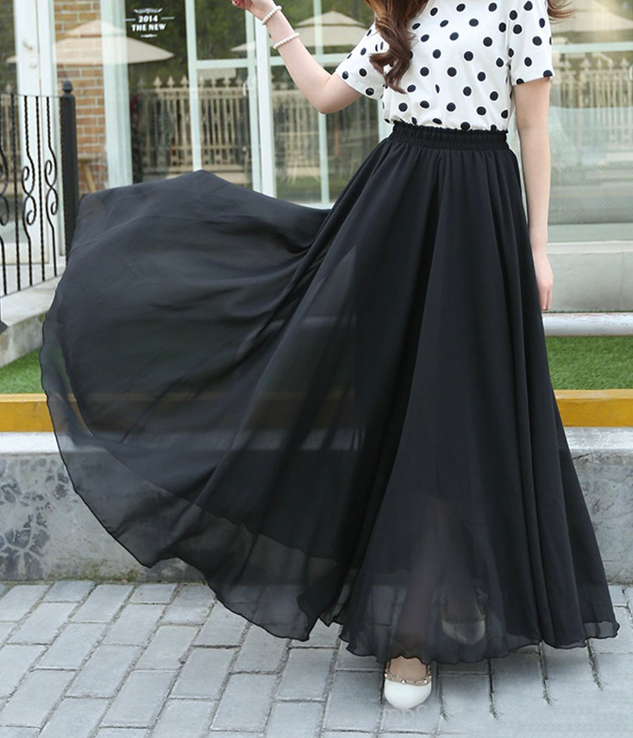 Stylish A line chiffon skirt women's skirt  3510