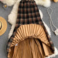 Cute A line plaid skirt  3458