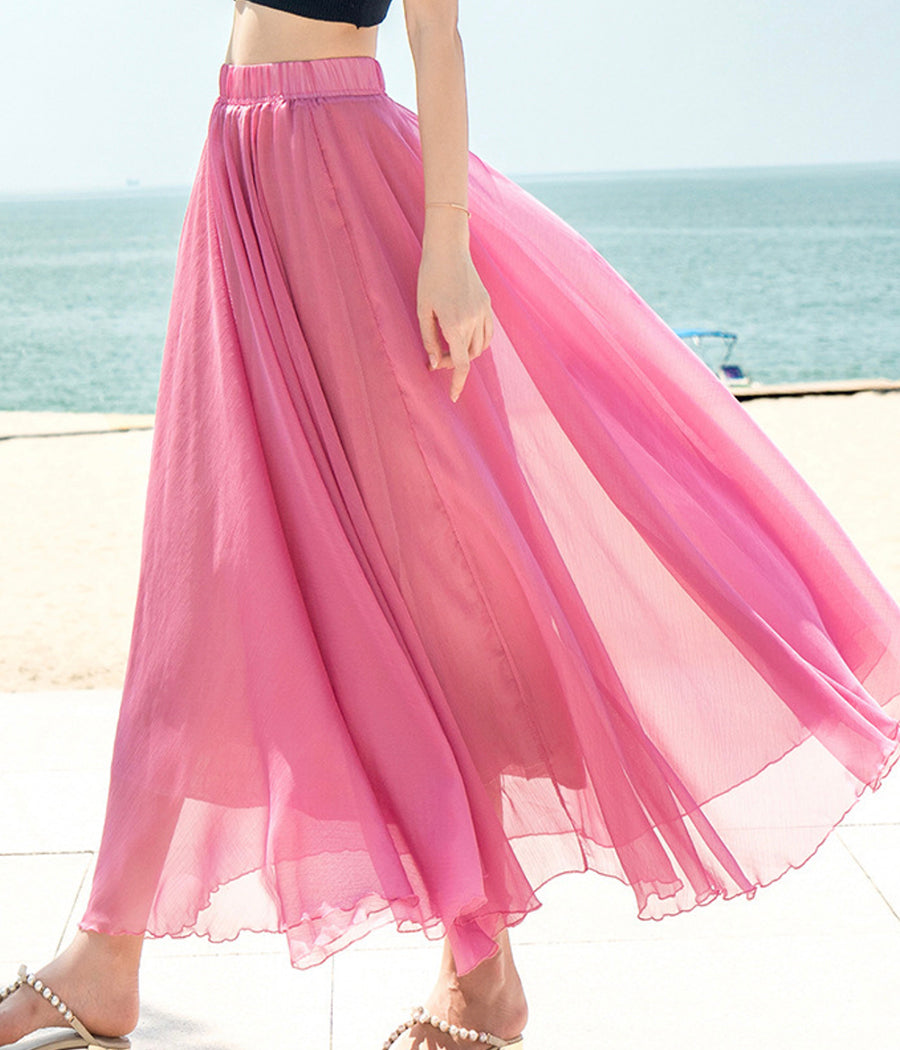 Stylish A line chiffon skirt women's skirt  3509