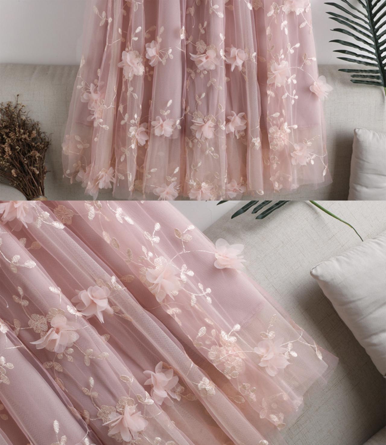 Cute A line tulle applique skirt  3451