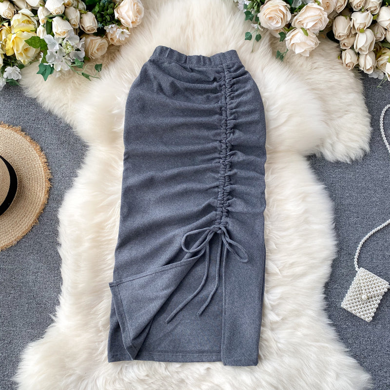 Simple drawstring skirt  3447
