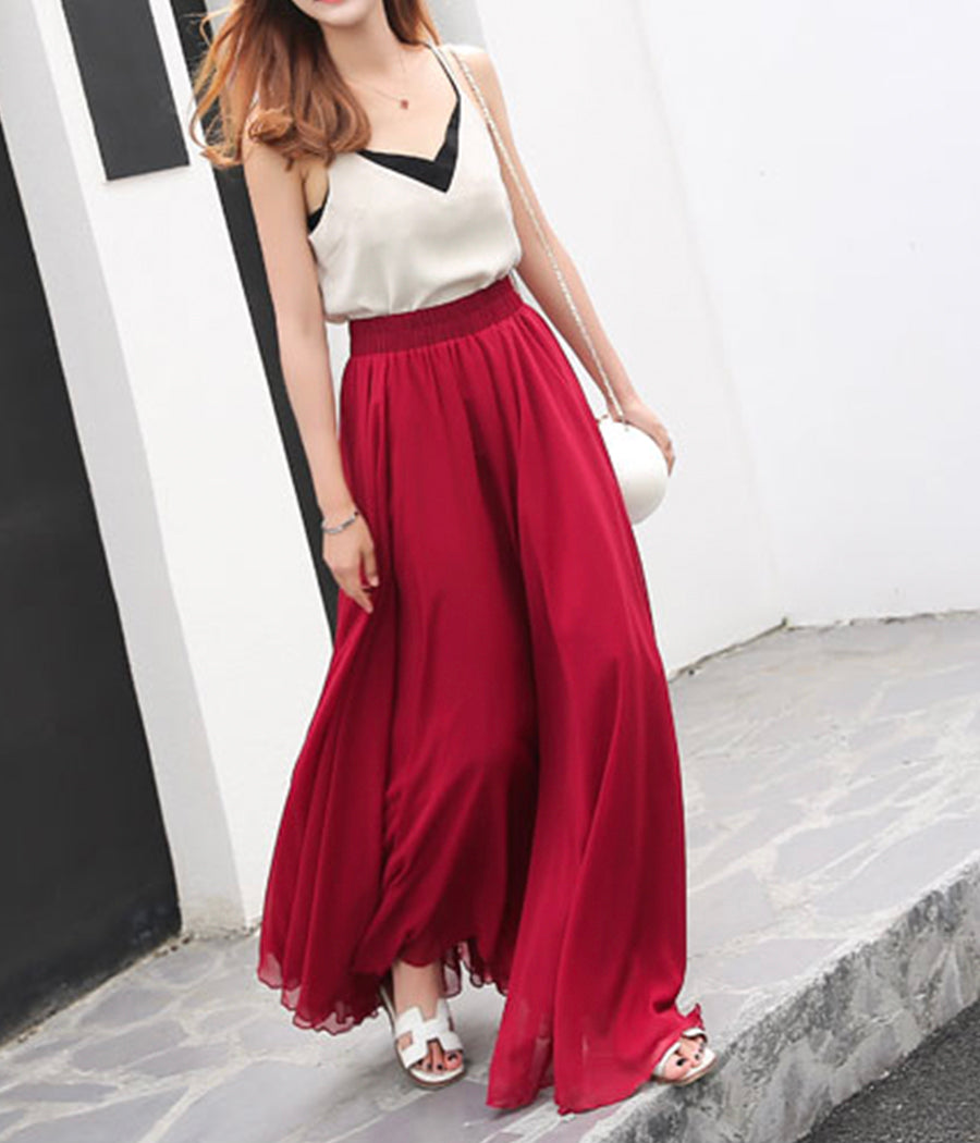 Stylish A line chiffon skirt women's skirt  3510