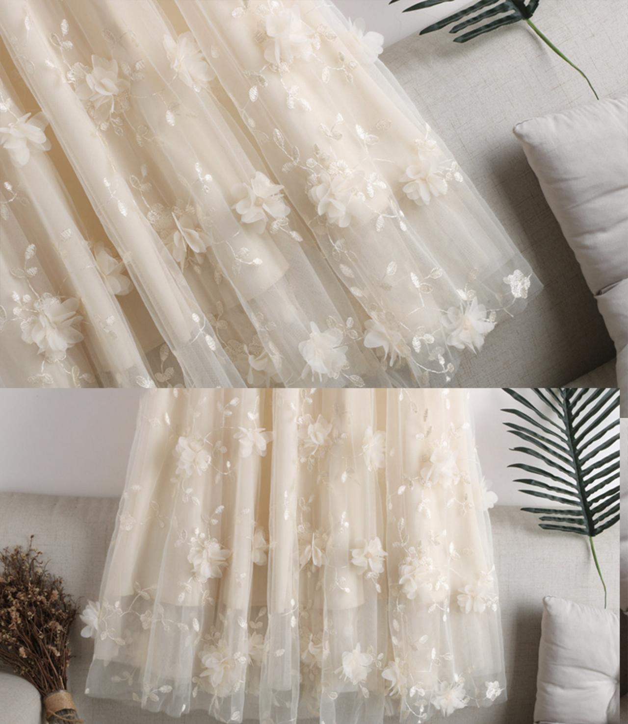 Cute A line tulle applique skirt  3451