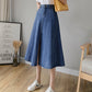 Simple A line denim skirt  3485