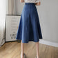 Simple A line denim skirt  3485