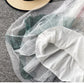 High waist, A-line big swing printed gauze skirt, pleated skirt, mid length skirt gauze skirt  3522