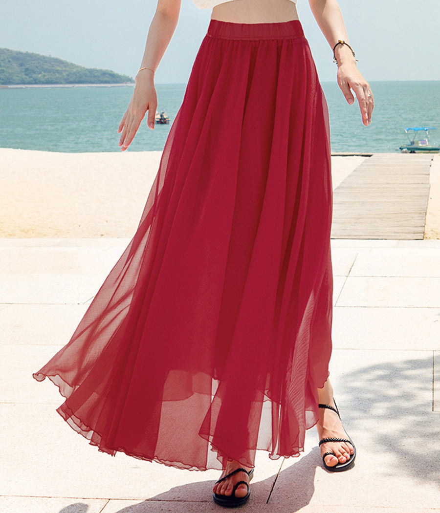 Stylish A line chiffon skirt women's skirt  3509