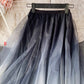 A line irregular tulle skirt gradient color skirt  3493