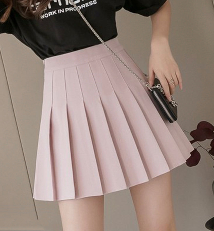 Lovely A line short pleated skirt  3467