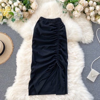 Simple drawstring skirt  3447