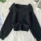 Sweater cute v neck long sleeve sweater  103
