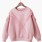 Blue round neck long sleeve tops  069