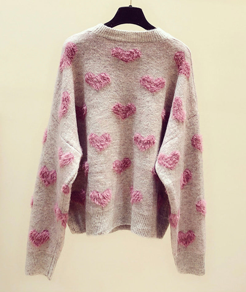 Cute round neck long sleeve sweater  098