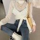 Sexy hollow high neck sweater long sleeve sweater  114