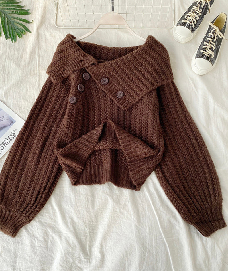 Sweater cute v neck long sleeve sweater  103