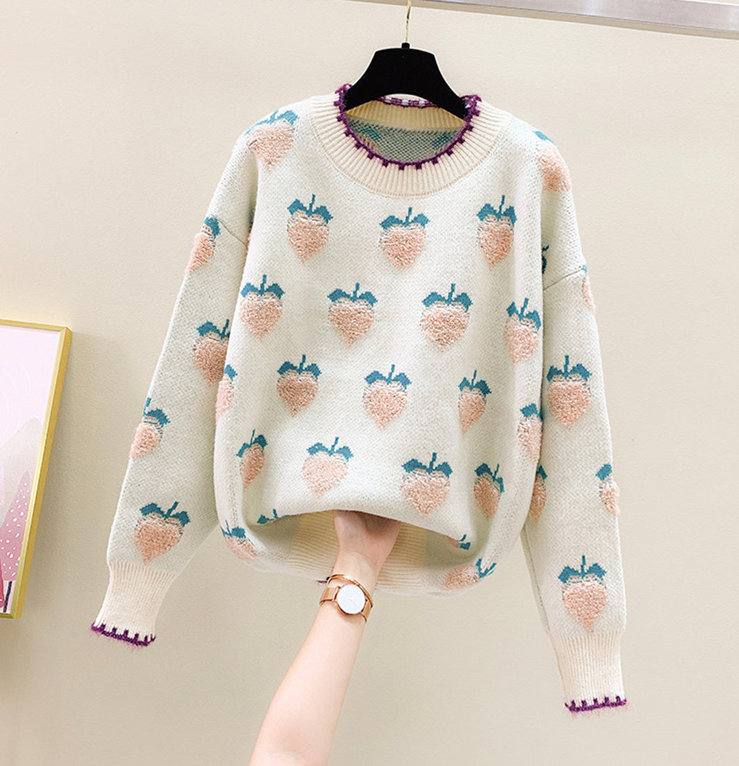 Lovely loose strawberry sweater  051