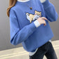 Cute cat long sleeve sweater  094