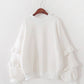 Simple round neck long sleeve tops  070