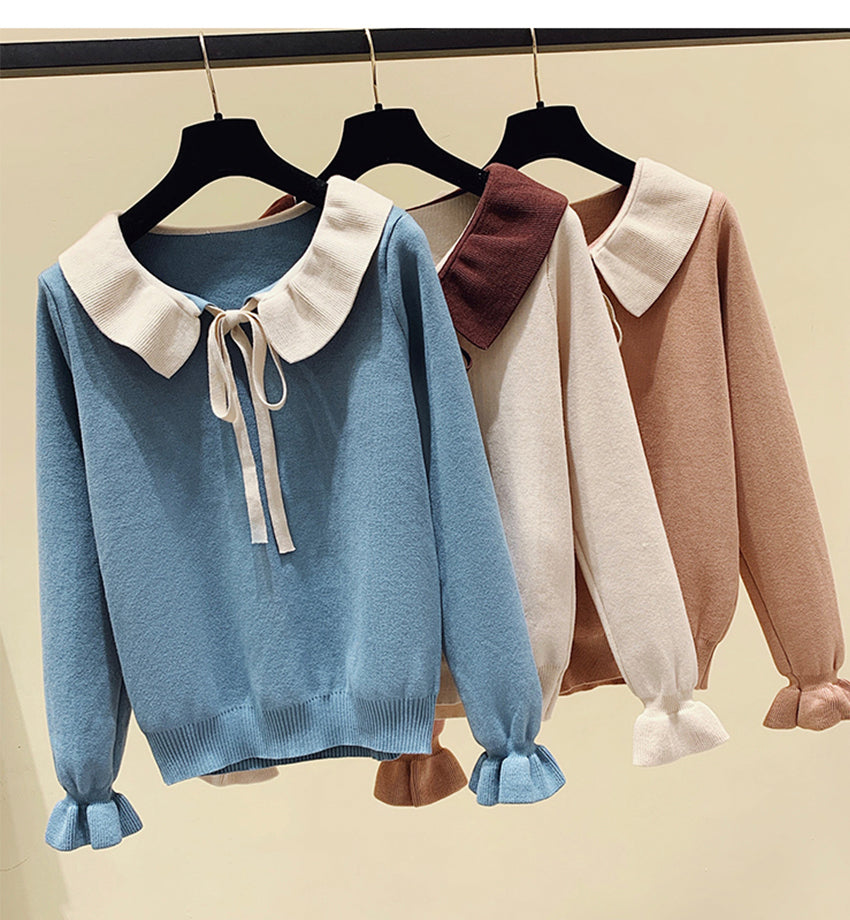 Sweet long-sleeved knitted sweater  102