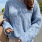 Sweater loose round neck openwork sweater  109