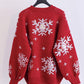 Cute snowflake long sleeve round neck sweater  029