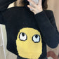 Cute big eyes sweater turtleneck sweater  096
