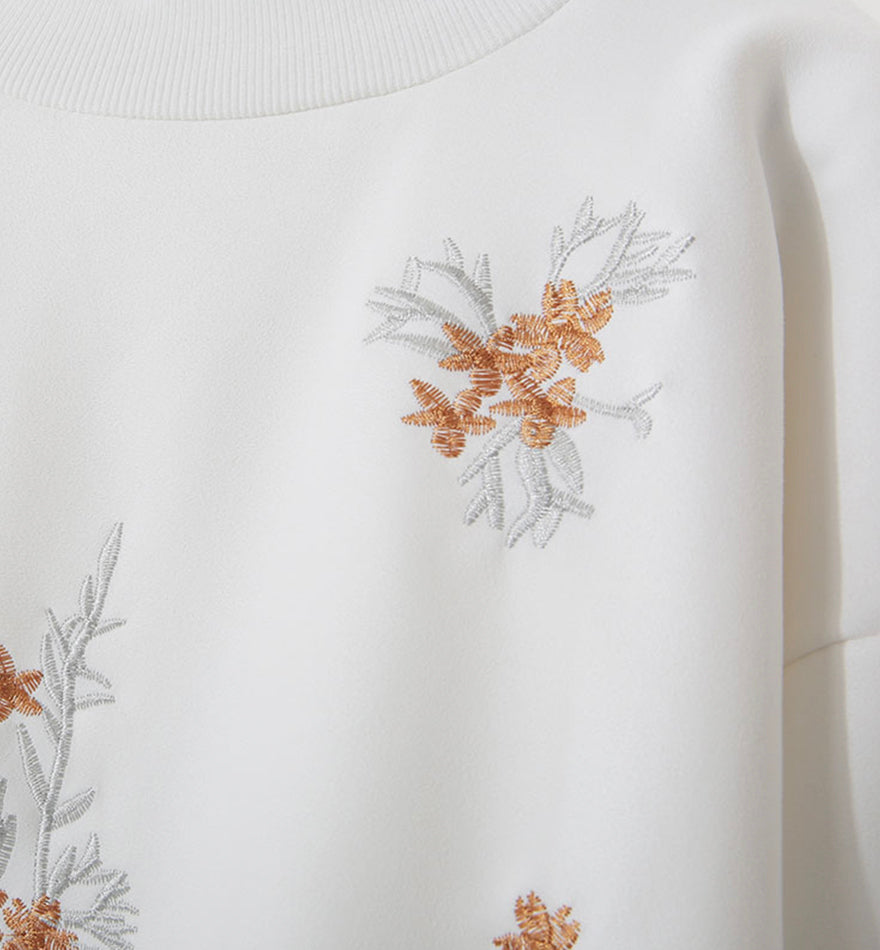 Cute embroidered long-sleeved T shirt  072