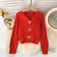 Lovely bow-knot long-sleeved cardigan sweater  009