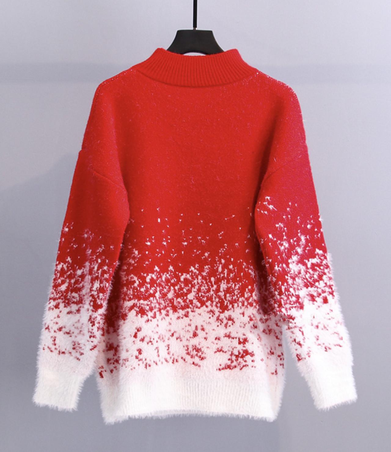 Cute snowflake long sleeve sweater  030