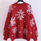 Cute snowflake long sleeve round neck sweater  029