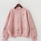 Cute embroidered long-sleeved T shirt  072