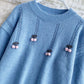 Cute round neck long sleeve sweater cherry sweater  101