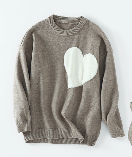 Pull manches longues pull coeur 097