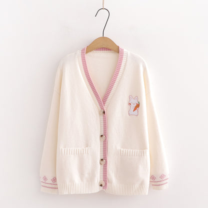 Süßer Cardigan mit V-Ausschnitt 039