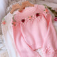 Sweet flowers long sleeve sweater  082