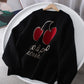 Sweater cute cherry love long sleeve sweater  046