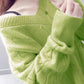 Süßer Langarmpullover mit V-Ausschnitt 093