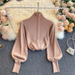 Elegant high neck long sleeve sweater  021