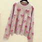 Cute round neck long sleeve sweater  098