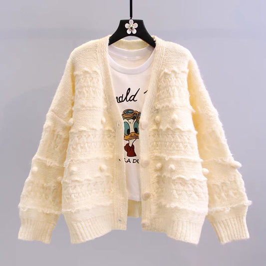 Süßer Cardigan mit langen Ärmeln 016