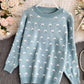 Cute round neck loose sweater  084