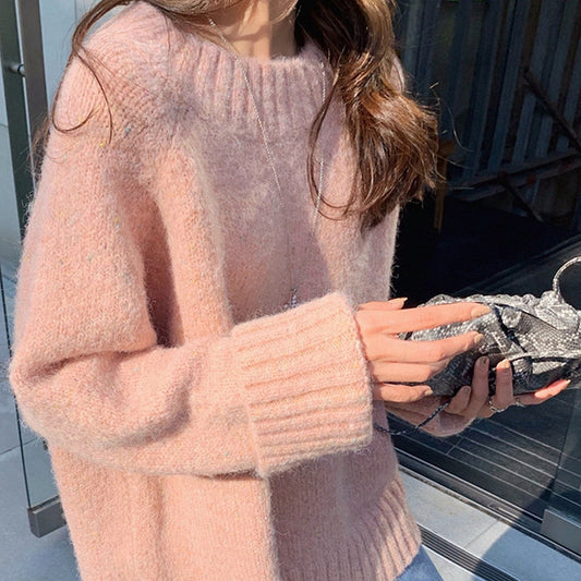 Süßer rosa Langarmpullover 036